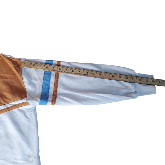 SO Lounge Life Cropped Sweatshirt - Brown, White, and Blue. LG. E0075 - Picture 5 of 8